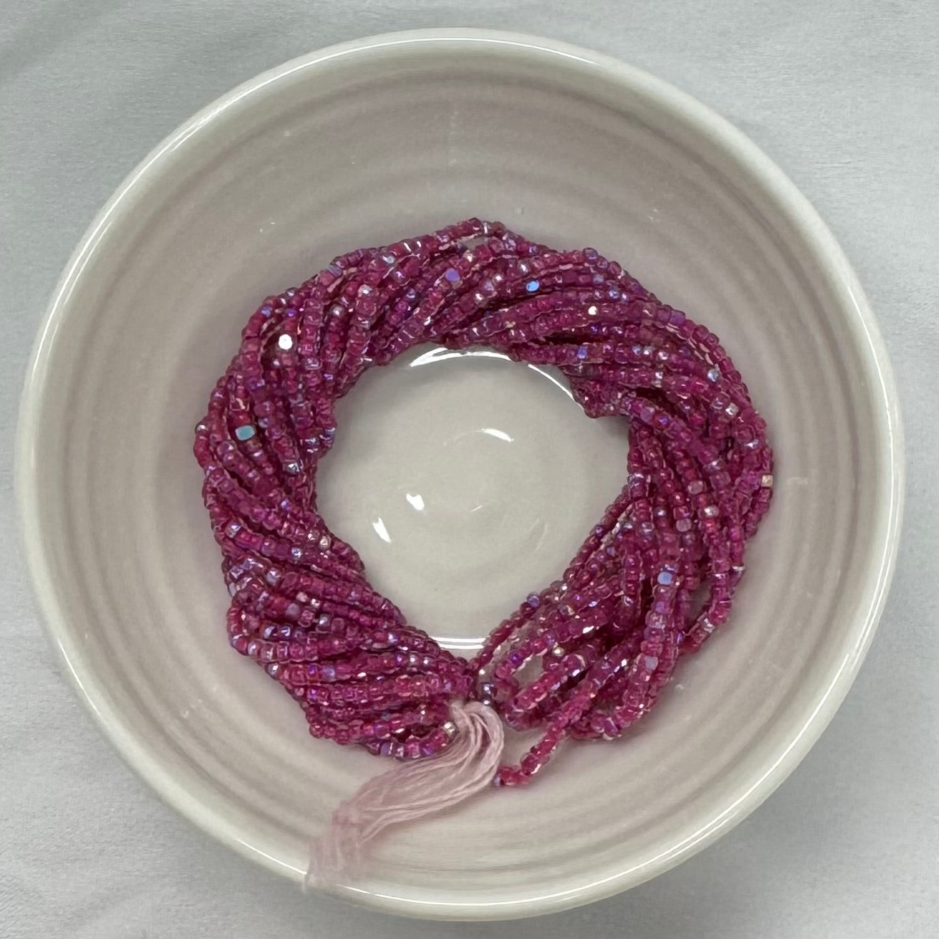 11/0 Charlotte Cut Seed Bead- Patina Electric Fuchsia Lined Aurore Boreale  *10g Hank* India Sheen Charlotte Cut Seedbeads