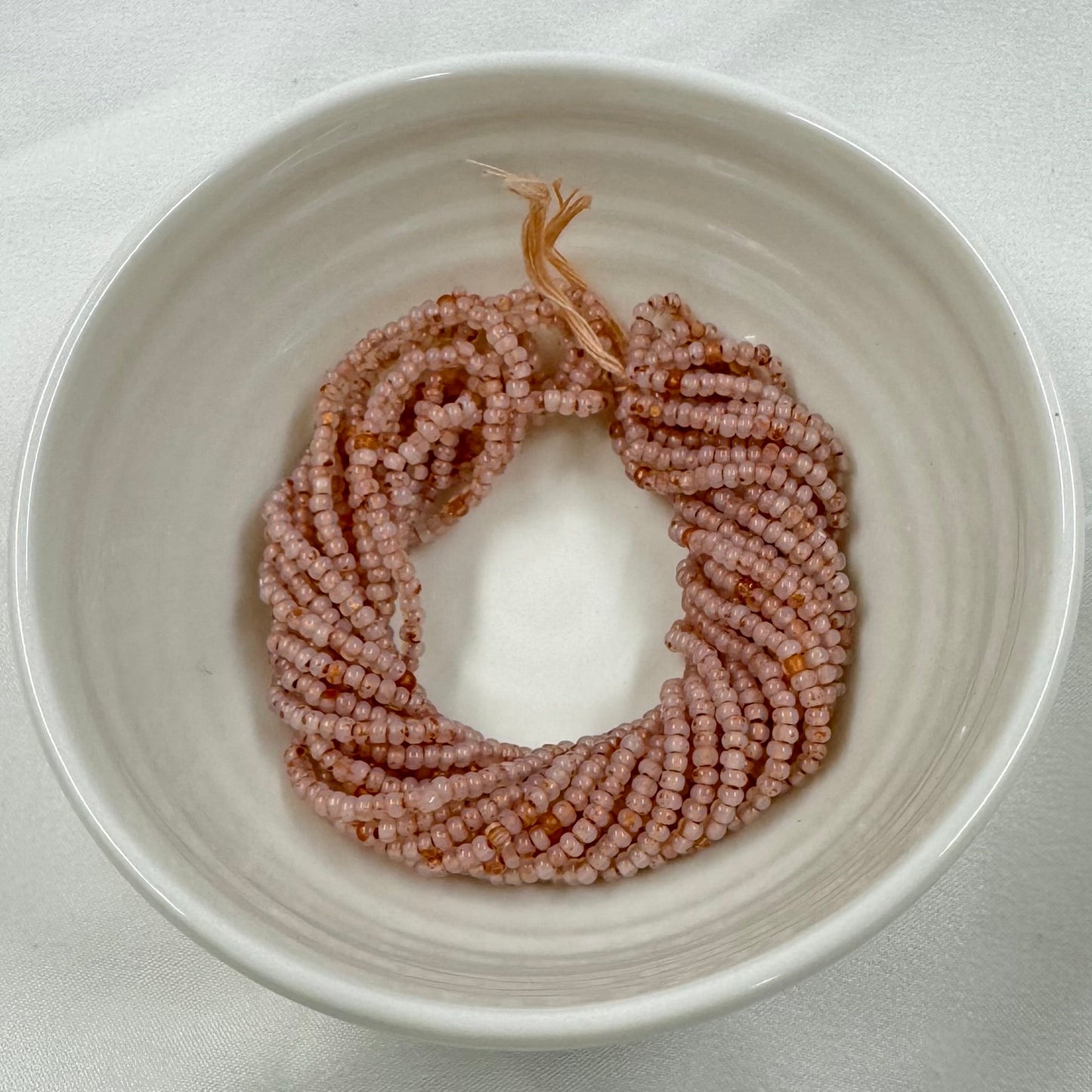 11/0 Charlotte Cut *Premium Seed Bead- White Opal Rose Gold Lined  *10g Hank* India Sheen Charlotte Cut Seedbeads