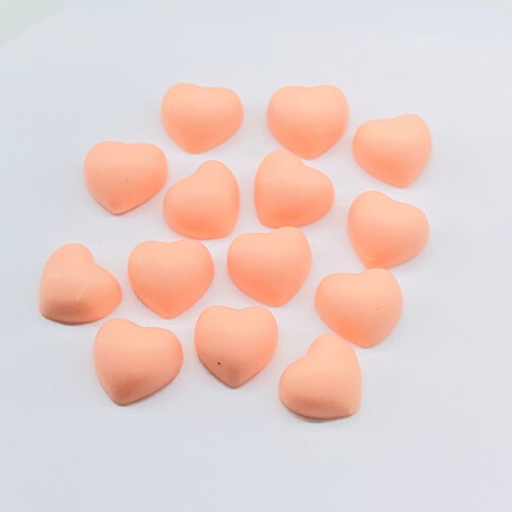 12*13mmm Mixed Matte MINI Hearts, Glue on, Resin Gems (Sold in Pair) Resin Gems