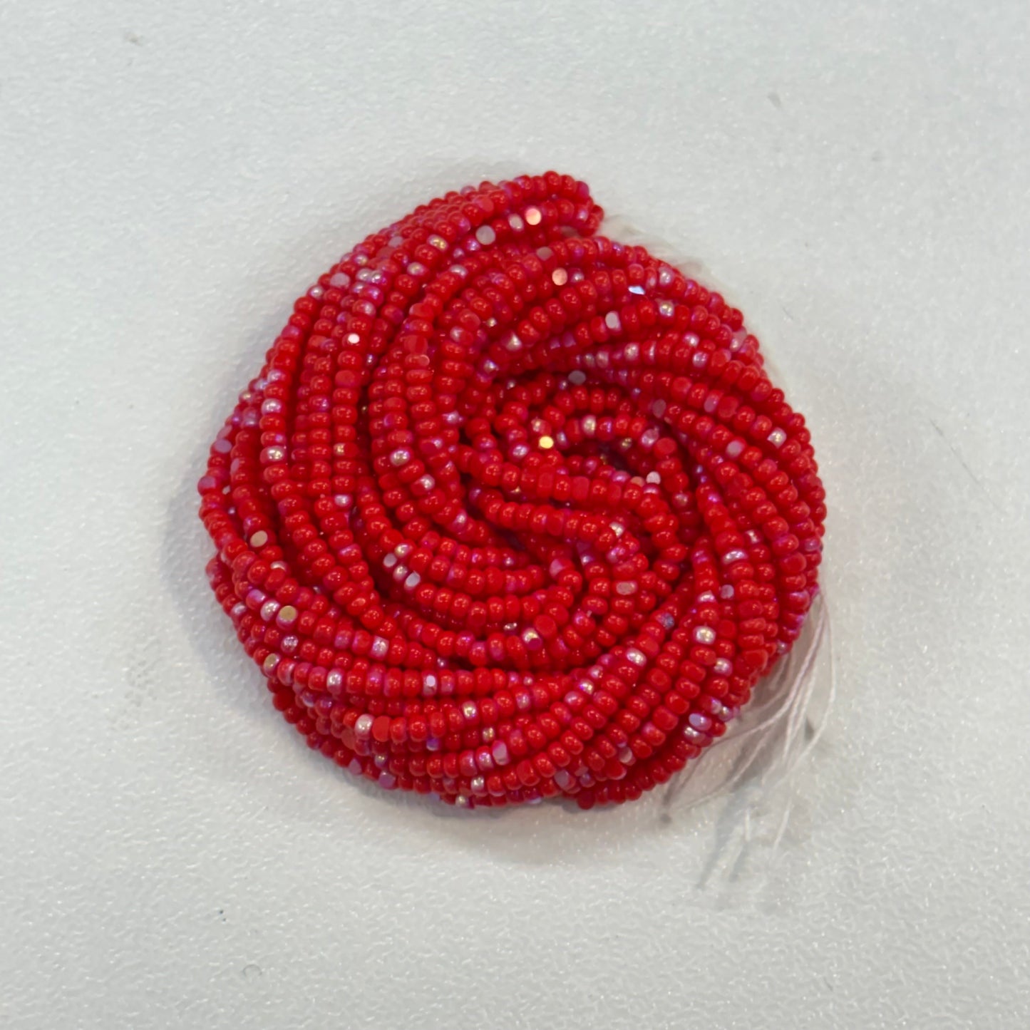 13/0 Charlotte Cut Seed Bead - Patina Light Red Opaque AB 10g India Sheen Charlotte Cut Seedbeads