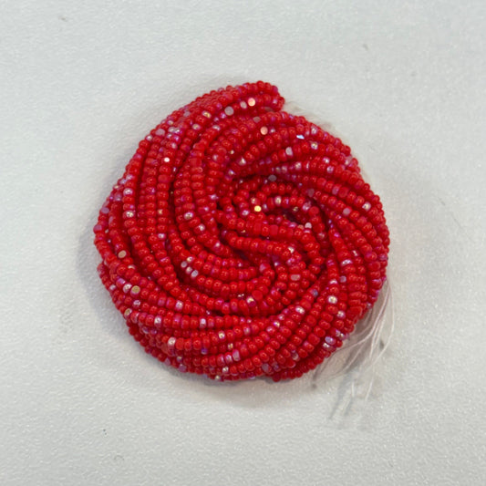 13/0 Charlotte Cut Seed Bead - Patina Light Red Opaque AB 10g India Sheen Charlotte Cut Seedbeads