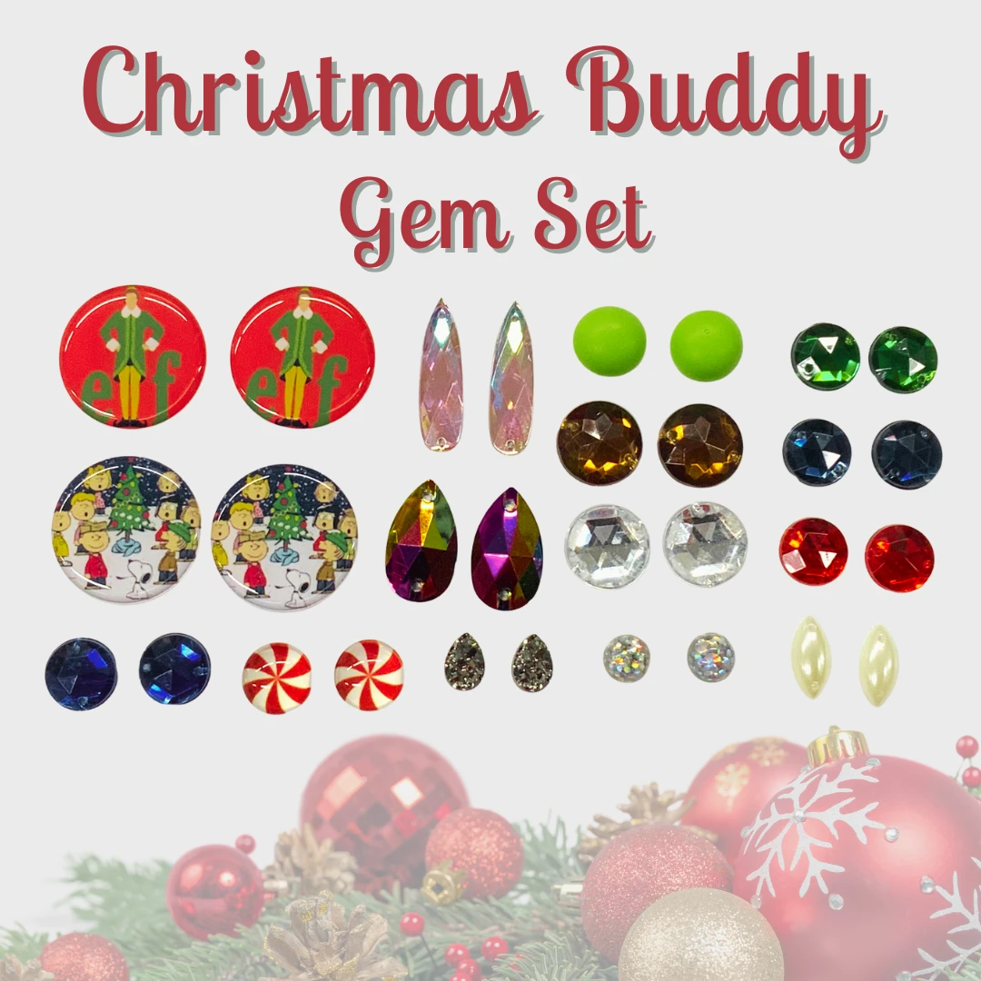 "Christmas Buddy" -  Resin Cabs Gem Set 15 Gems Sets, Promotions Resin Gems