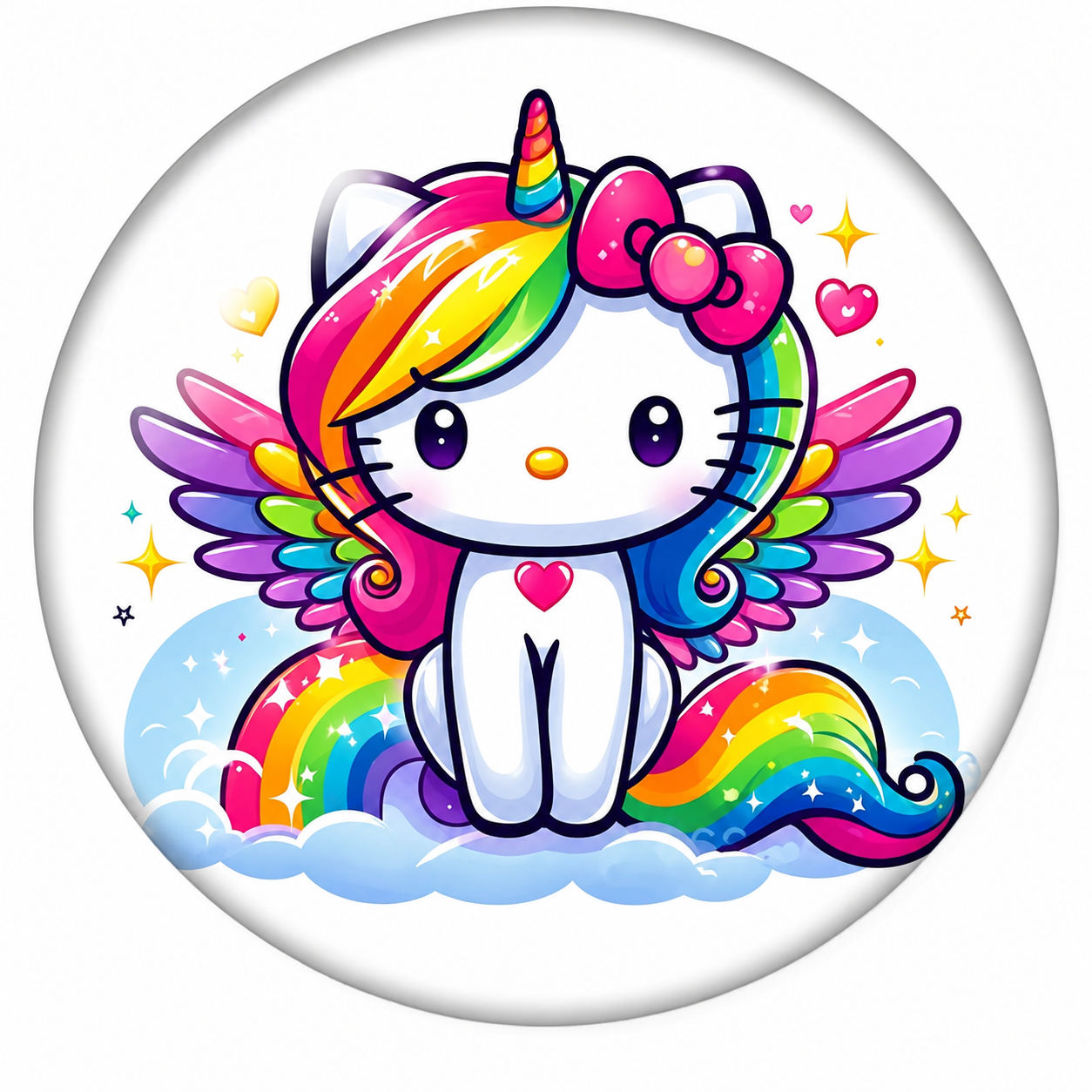 20mm Round Cartoon Unicorn Design (Sold In Pairs) Sundaylace Creations & Bling