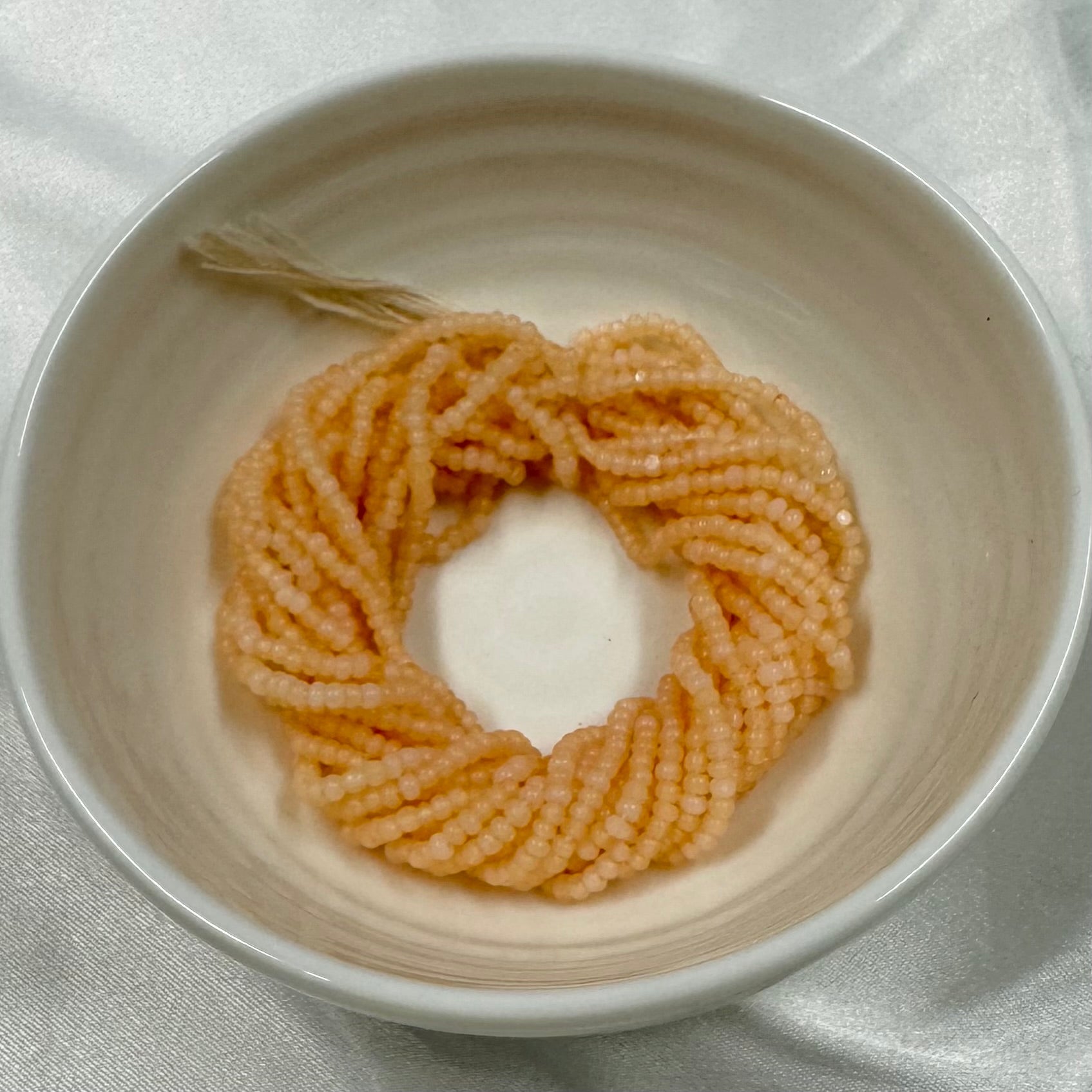 11/0 Charlotte Cut Seed Bead- Opal Light Peach *10g Hank* India Sheen Charlotte Cut Seedbeads