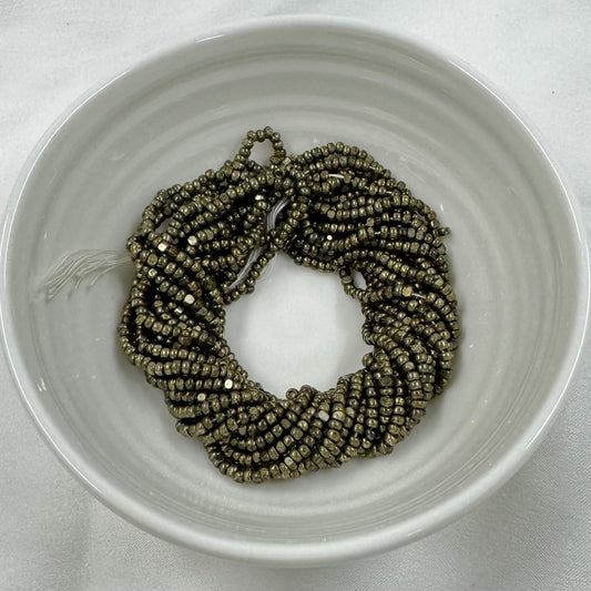11/0 Charlotte Cut Seed Bead - Metallic Khaki Green 10g India Sheen Charlotte Cut Seedbeads