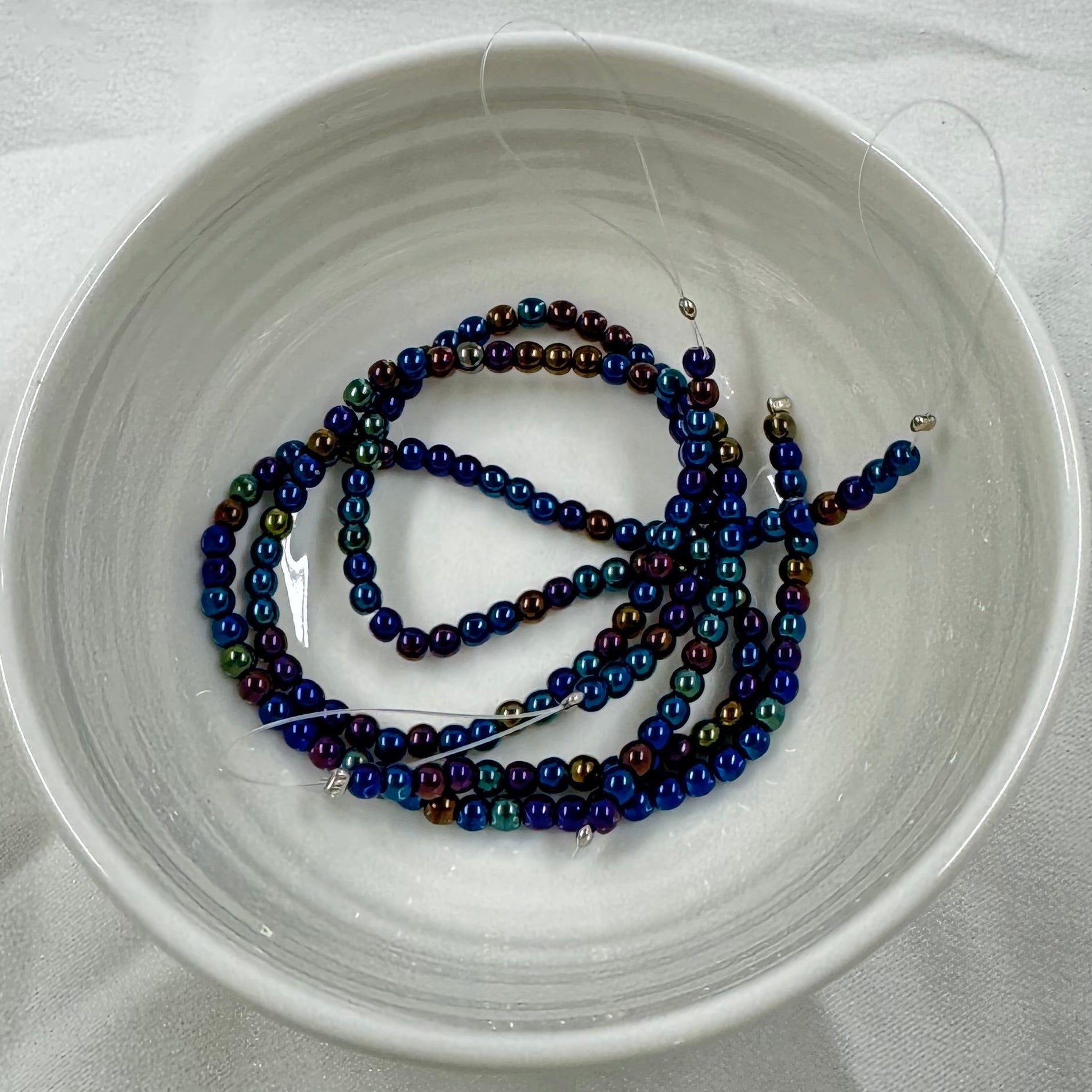 Glass 3mm Blue Iris Round Bead, Single Strand (60pcs) Sundaylace Creations & Bling