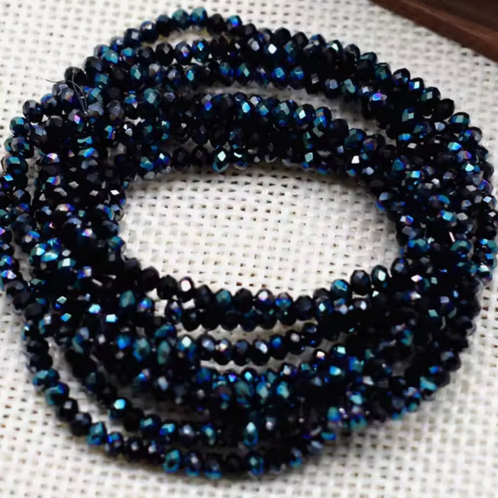2mm Black Blue 160pcs Sundaylace Creations & Bling