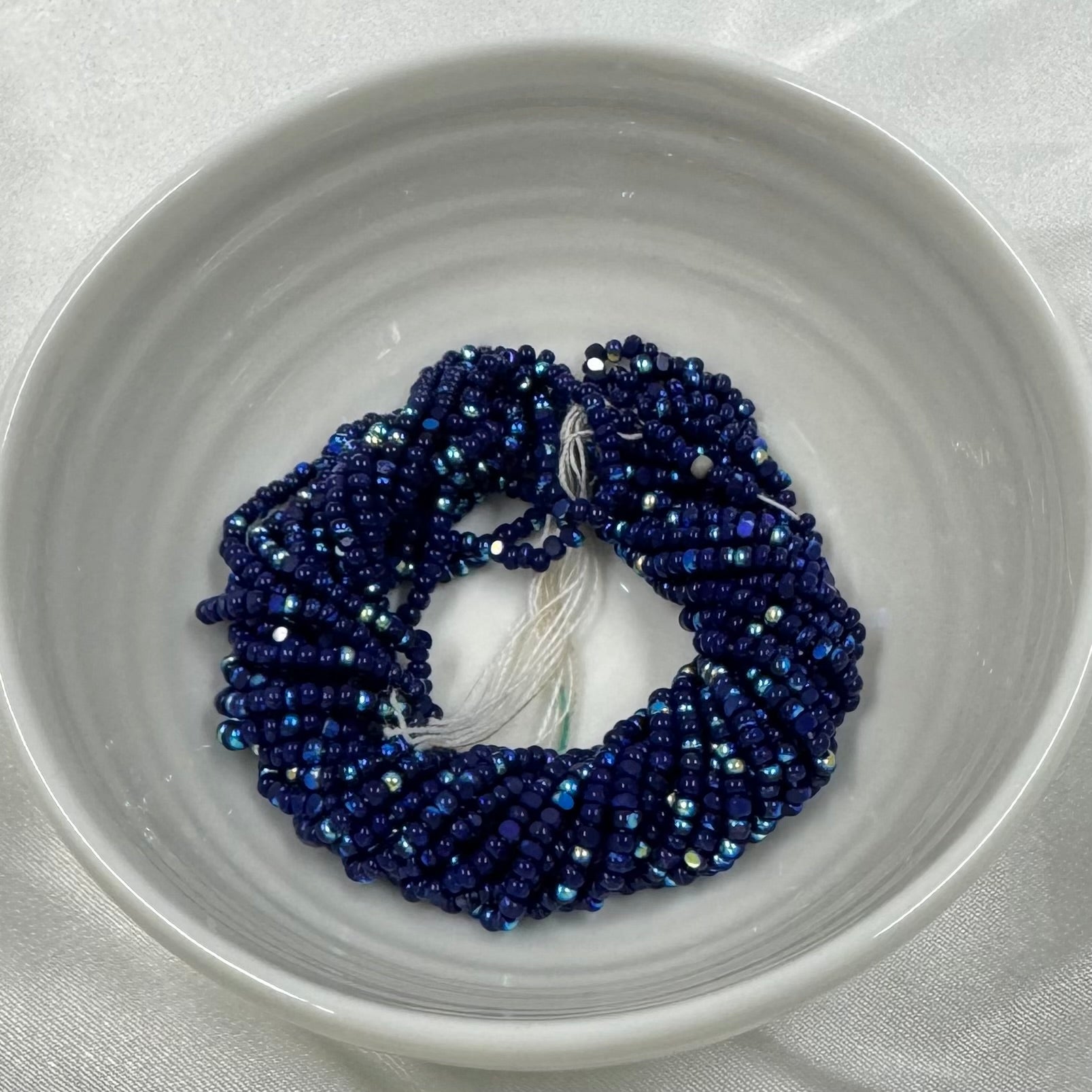 11/0 Charlotte Cut Seed Bead- Patina Opaque Dark Navy Blue Aurore Boreale *10g Hank* India Sheen Charlotte Cut Seedbeads