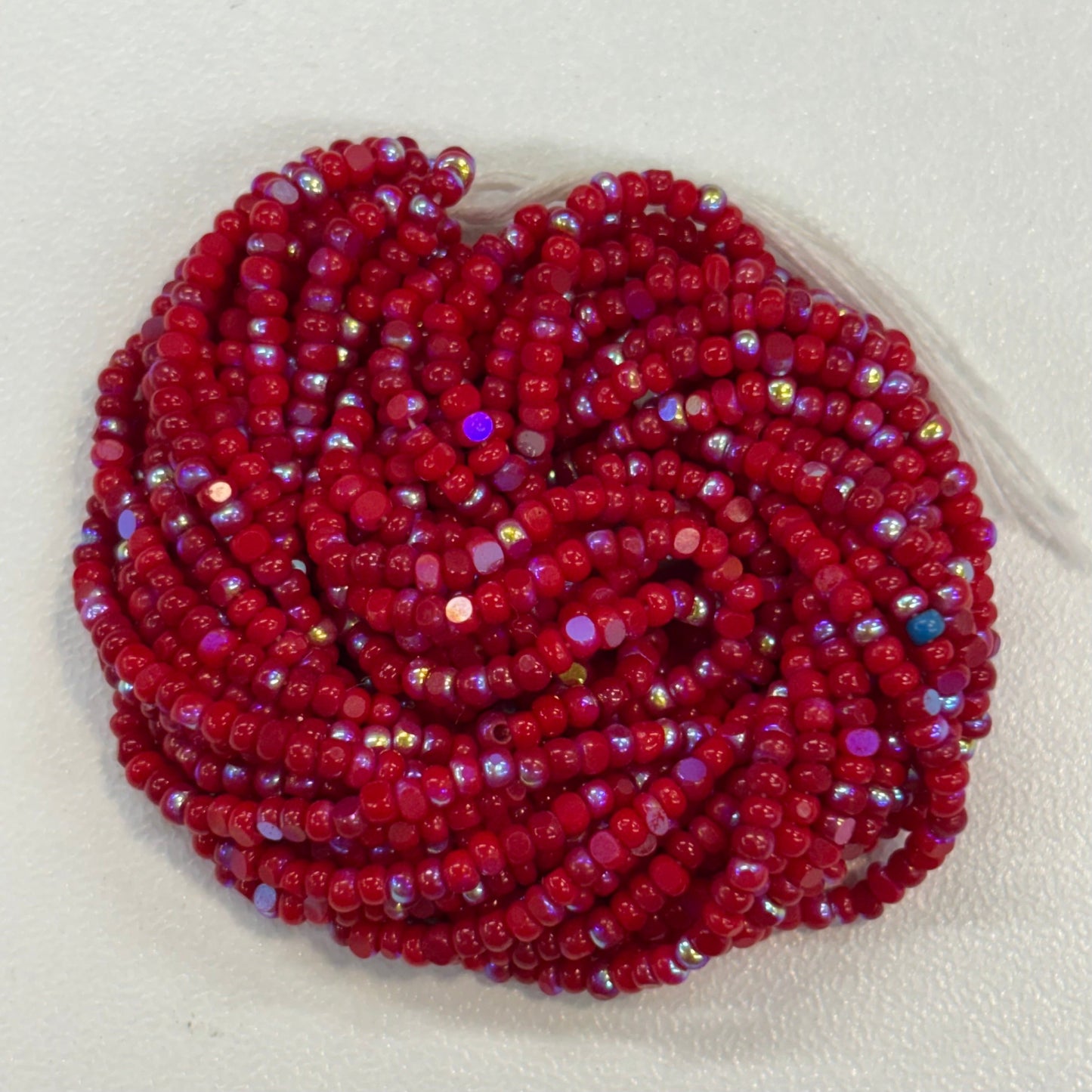 11/0 Charlotte Cut Seed Bead - Patina Dark Red Opaque Aurore Boreale (10g) India Sheen Charlotte Cut Seedbeads