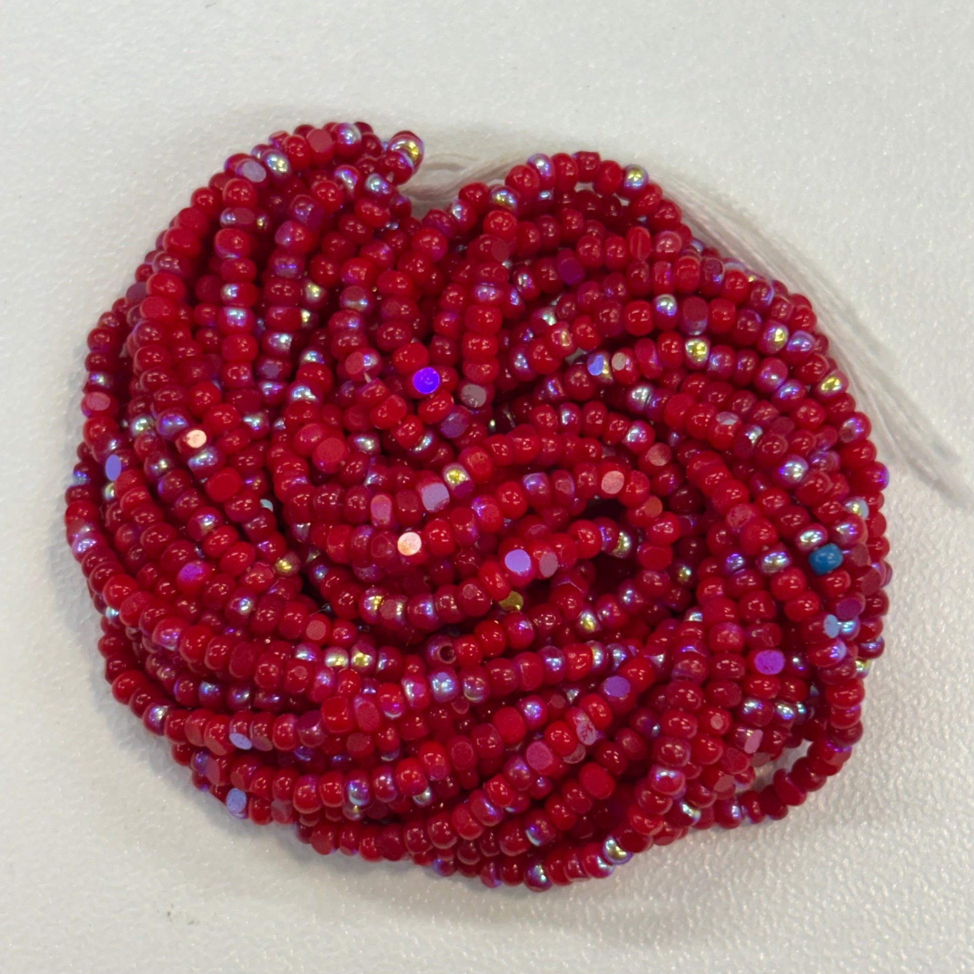 11/0 Charlotte Cut Seed Bead - Patina Dark Red Opaque Aurore Boreale (10g) India Sheen Charlotte Cut Seedbeads