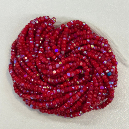 11/0 Charlotte Cut Seed Bead - Patina Dark Red Opaque Aurore Boreale (10g) India Sheen Charlotte Cut Seedbeads