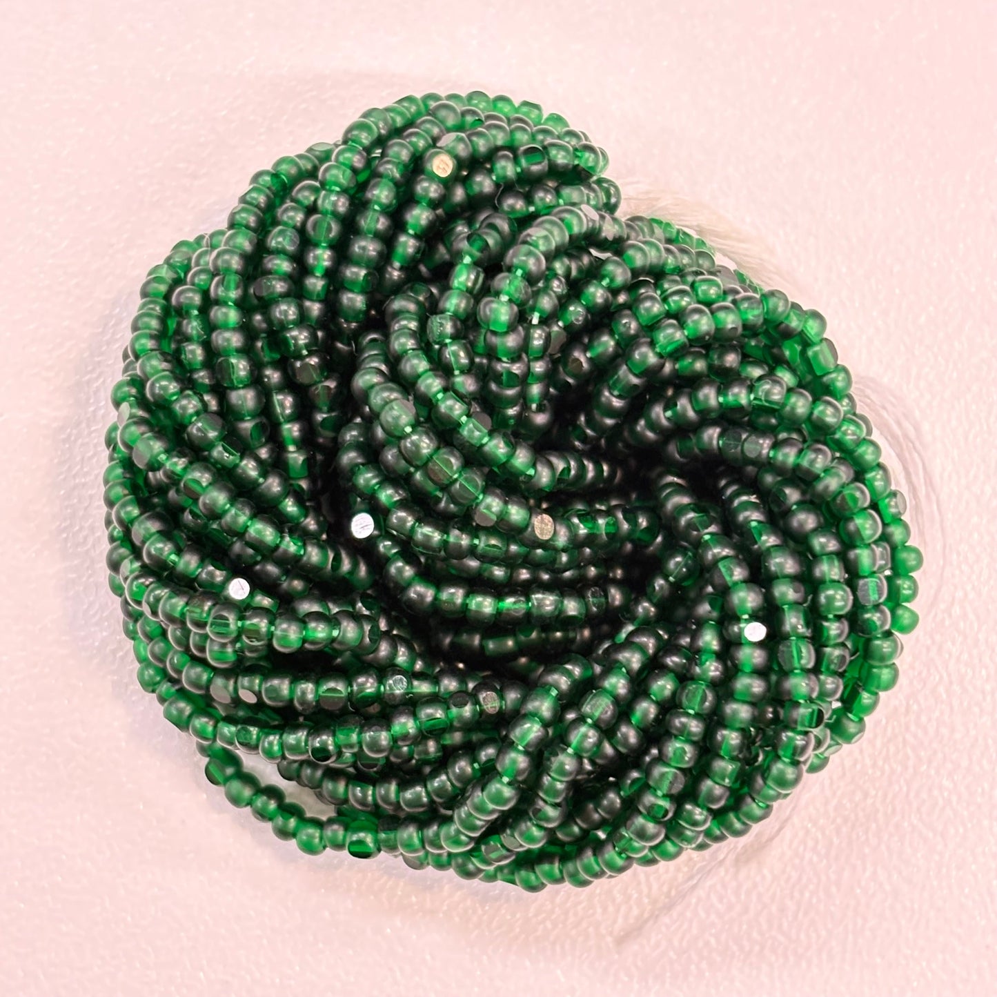 11/0 Charlotte Cut Seed Bead - Deep Green Transparent (10g) India Sheen Charlotte Cut Seedbeads
