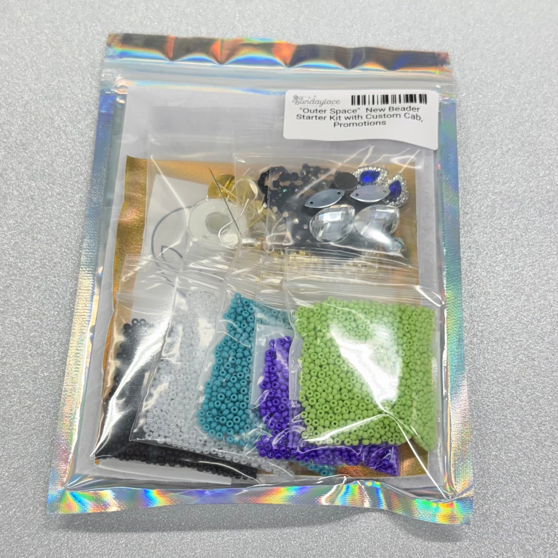 "Outer Space"  New Beader Starter Kit with Custom Cab, Promotions 10/0 Preciosa Seed Beads
