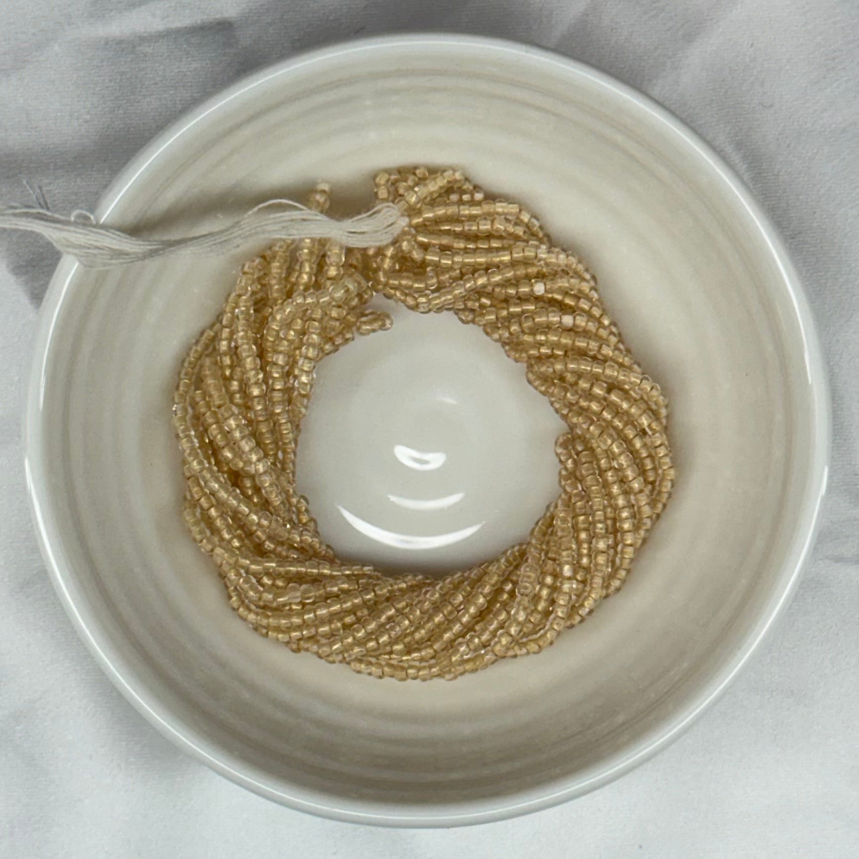 11/0 Charlotte Cut PREMIUM Seed Bead-  Light Gold Matte Pearl Silver Lined  *10g Hank* India Sheen Charlotte Cut Seedbeads