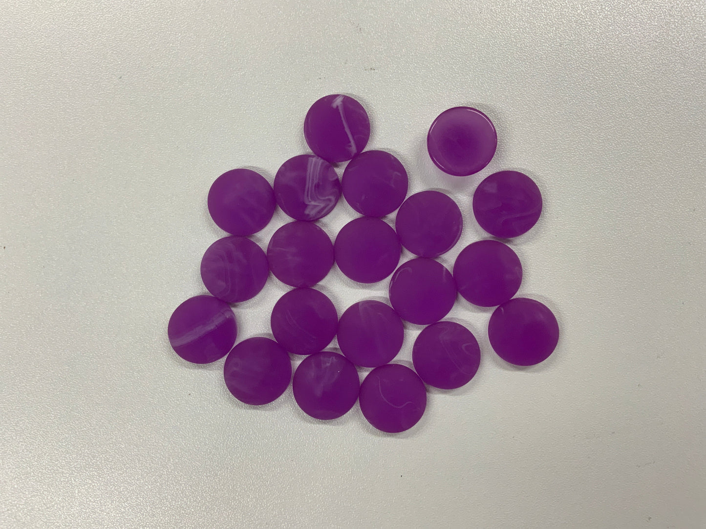 20mm Purple Matte Marbled Round, Glue on, Resin Gems (Sold in Pair) Resin Gems
