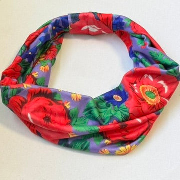 Single Strench Headband "Kokum Scarf" Grandma Cloth in Floral Patterns, Promotional Item Sundaylace Creations & Bling