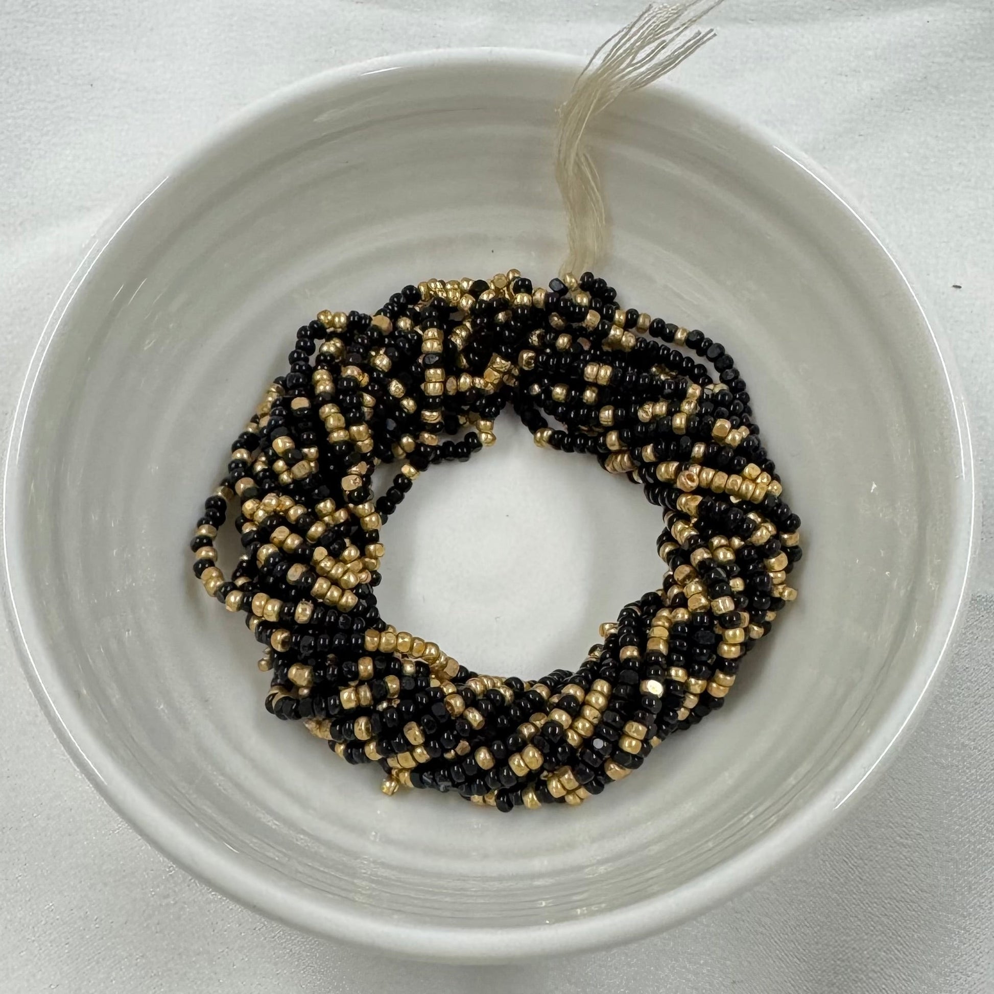11/0 Charlotte Cut *Premium Seed Bead- Opaque Jet Black Gold Patina MIX *10g Hank* India Sheen Charlotte Cut Seedbeads