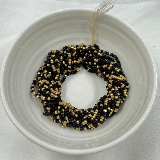 11/0 Charlotte Cut *Premium Seed Bead- Opaque Jet Black Gold Patina MIX *10g Hank* India Sheen Charlotte Cut Seedbeads