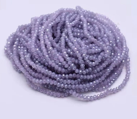3mm Dusty Lavender Colour Bicone Glass Beads 100pcs Bicone/Rondelle