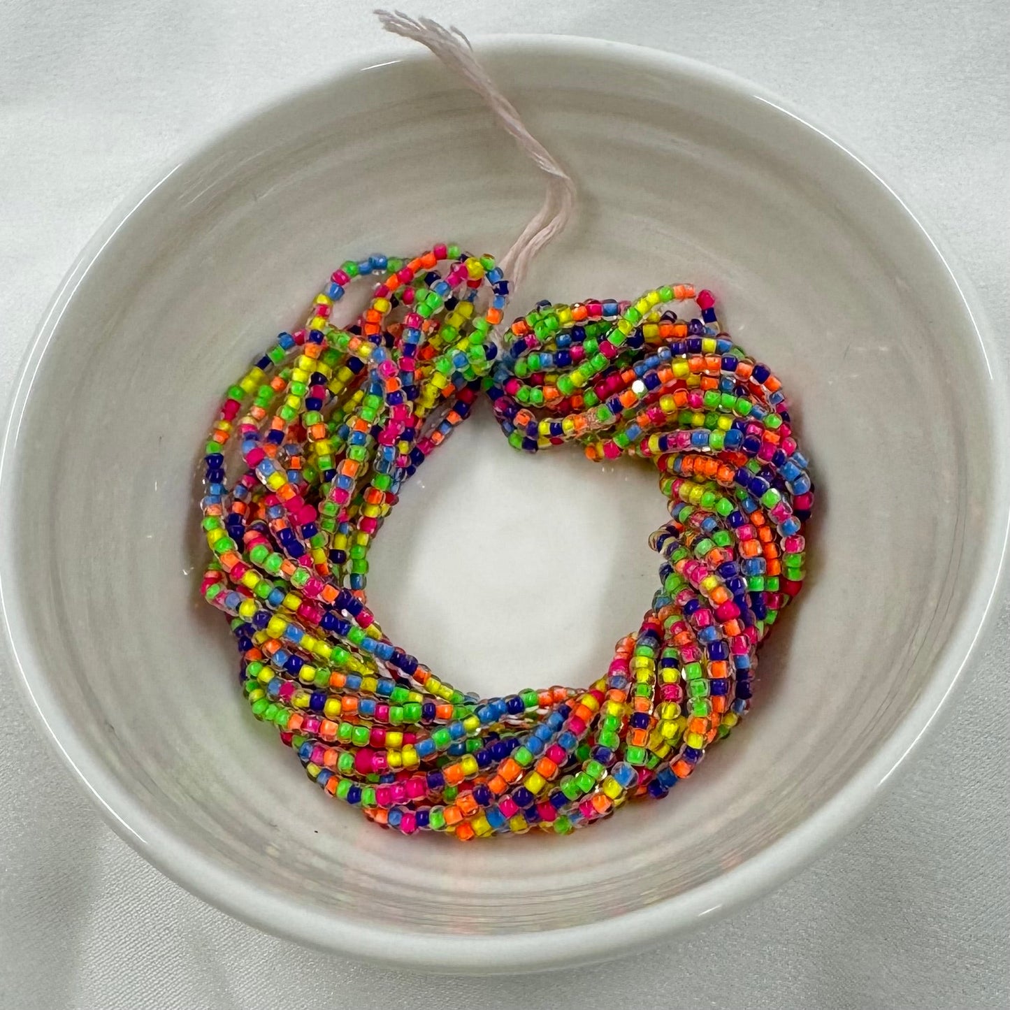 11/0 Charlotte Cut Seed Bead- Colour Lined Neon MIX  *10g Hank* India Sheen Charlotte Cut Seedbeads
