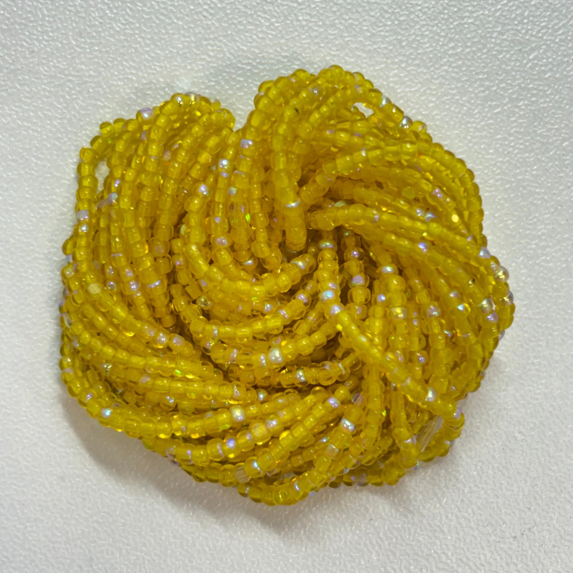 11/0 Charlotte Cut Seed Bead - Patina Transparent Yellow Aurore Boreale 10g India Sheen Charlotte Cut Seedbeads