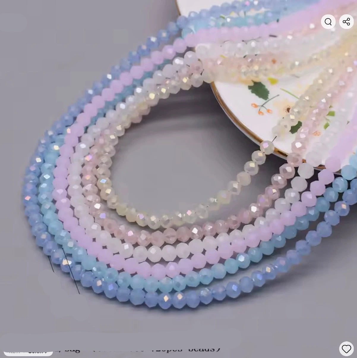 4mm Pastel Lavender Ice AB 6 strand/bag 720pcs Rondelle Crystal Glass Beads Bicone/Rondelle