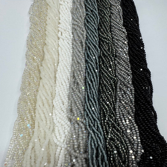 “Smoked Ash” 8 - 11/0 Charlotte Cut Sundaylace Creations & Bling