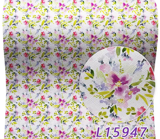 20*33cm "Mother's Day Florals" Print Background, Long Leatherette Sheets Leatherette