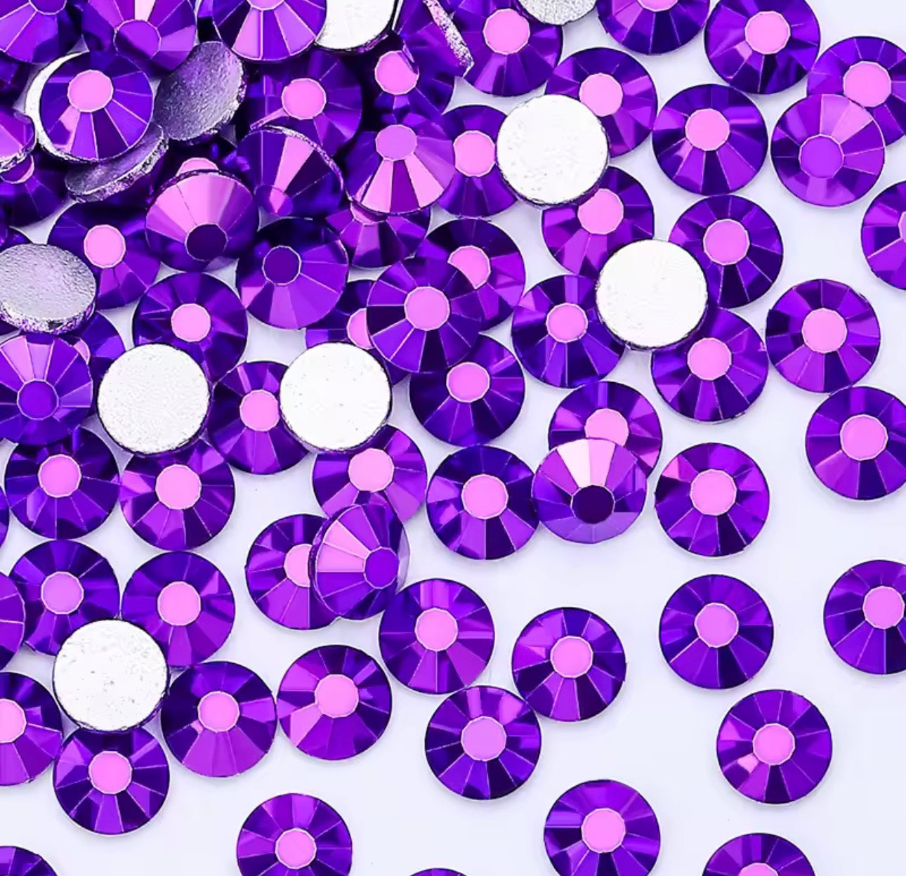 Ss30 Metallic Violet Purple Mini Rivoli, Glue on, Fancy Glass Gem (Sold in 5g) Fancy Glass Gems