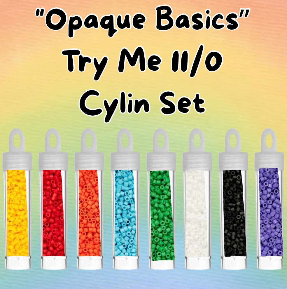 "Opaque Basics" Try Me Set, 8 x (5g) 11/0 Cylin Beads, Promotions Cylin Bead 11/0