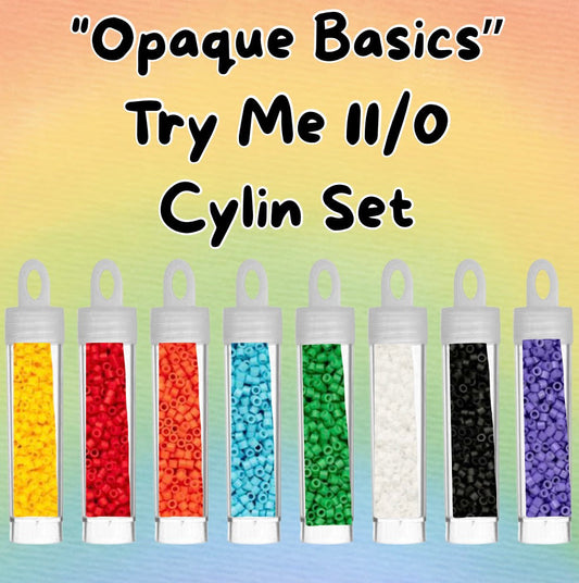 "Opaque Basics" Try Me Set, 8 x (5g) 11/0 Cylin Beads, Promotions Cylin Bead 11/0