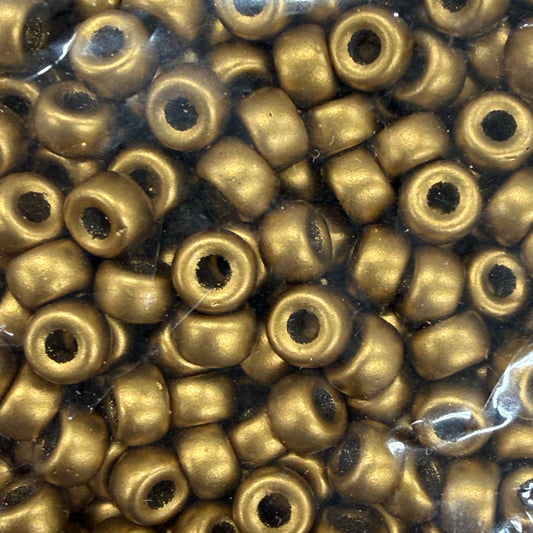 6mm Preciosa Glass Mini Crow Beads - Metallic DARK Gold  (500pcs) 6/0 Pony Beads