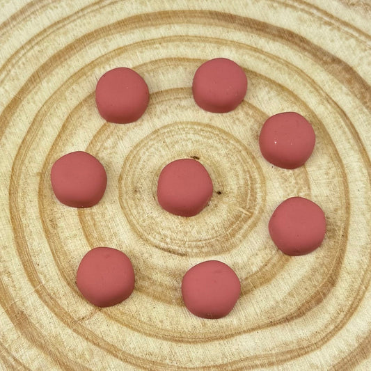 15mm Terra Cotta Tumbled Textured Matte Dome Round, Glue on, Resin Gems (Sold in Pair) Resin Gems