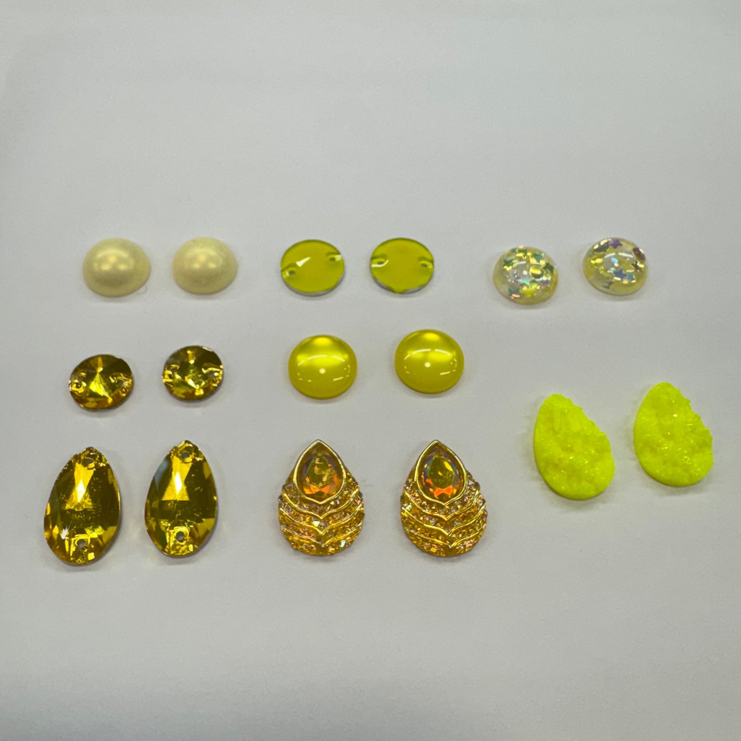 “Bananas" 8 Pairs of Resin Gem Set, Promotions Sundaylace Creations & Bling