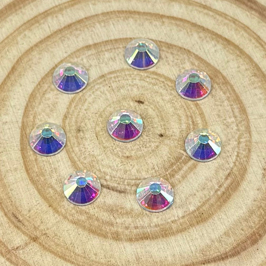 10mm AB Flatback Rivoli Hotfix, Glass Gem (Sold in Pair) Sundaylace Creations & Bling