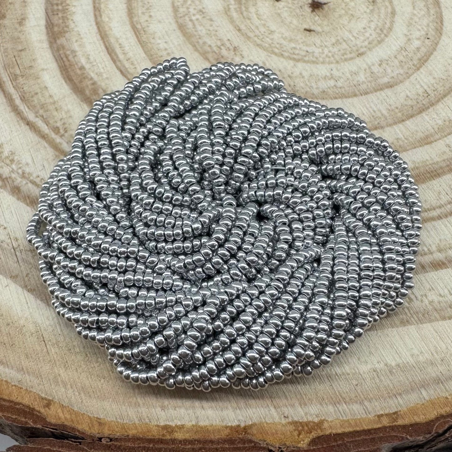10/0 Silk Silky Silver, Preciosa Seed Bead *Hank 10/0 Preciosa Seed Beads