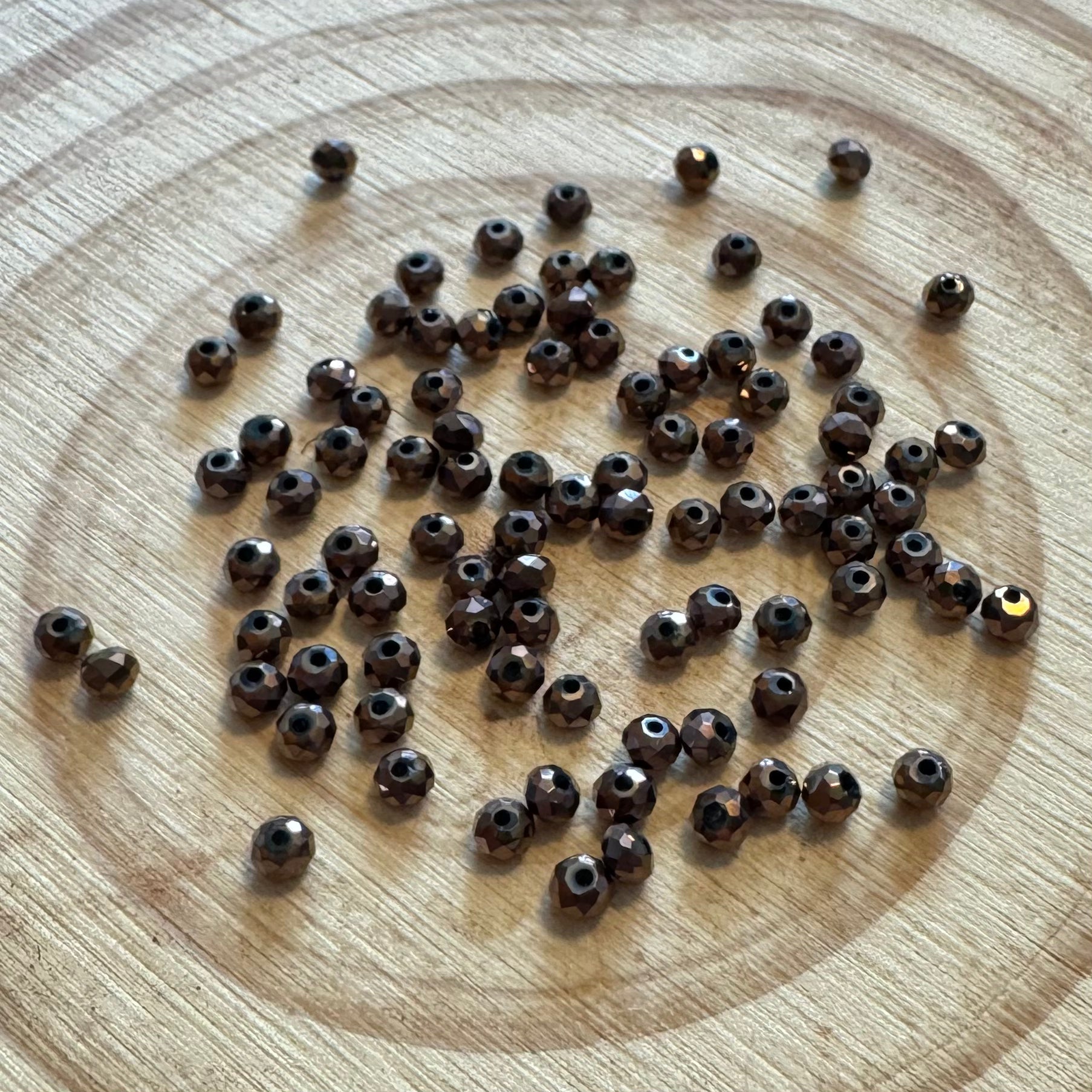2*3mm Dark Brown Bronze Rondelle Beads Loose (3g) Sundaylace Creations & Bling