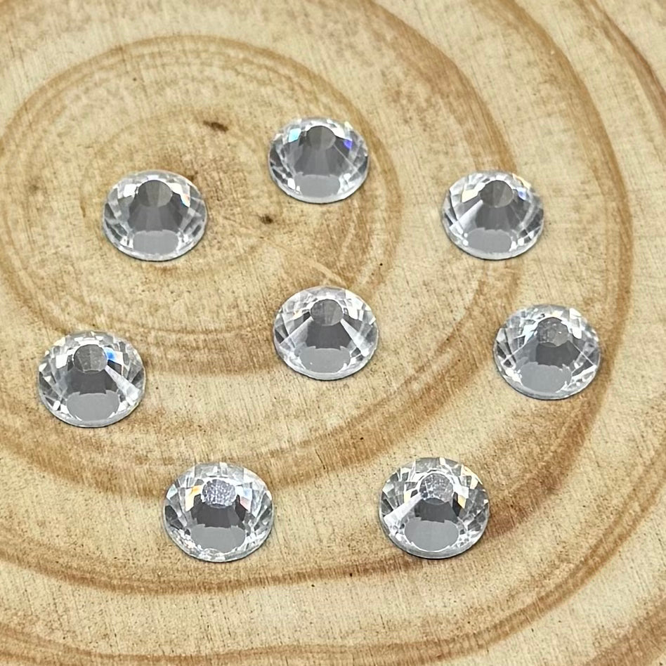 10mm Clear Flatback Rivoli Hotfix, Glass Gem (Sold in Pair) Sundaylace Creations & Bling