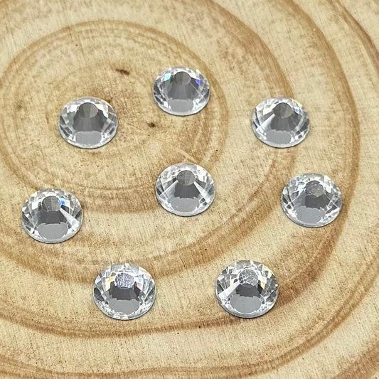 10mm Clear Flatback Rivoli Hotfix, Glass Gem (Sold in Pair) Sundaylace Creations & Bling