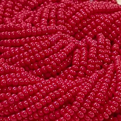 11/0 Medium Dark Red Opaque Preciosa Seed Beads *HANK Preciosa Ornela