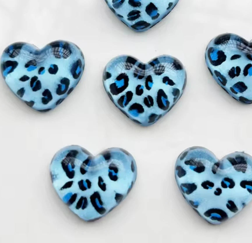 17*20mm Leopard Heart, Glue On, Resin Gem (Sold In Pair) template Sundaylace Creations & Bling
