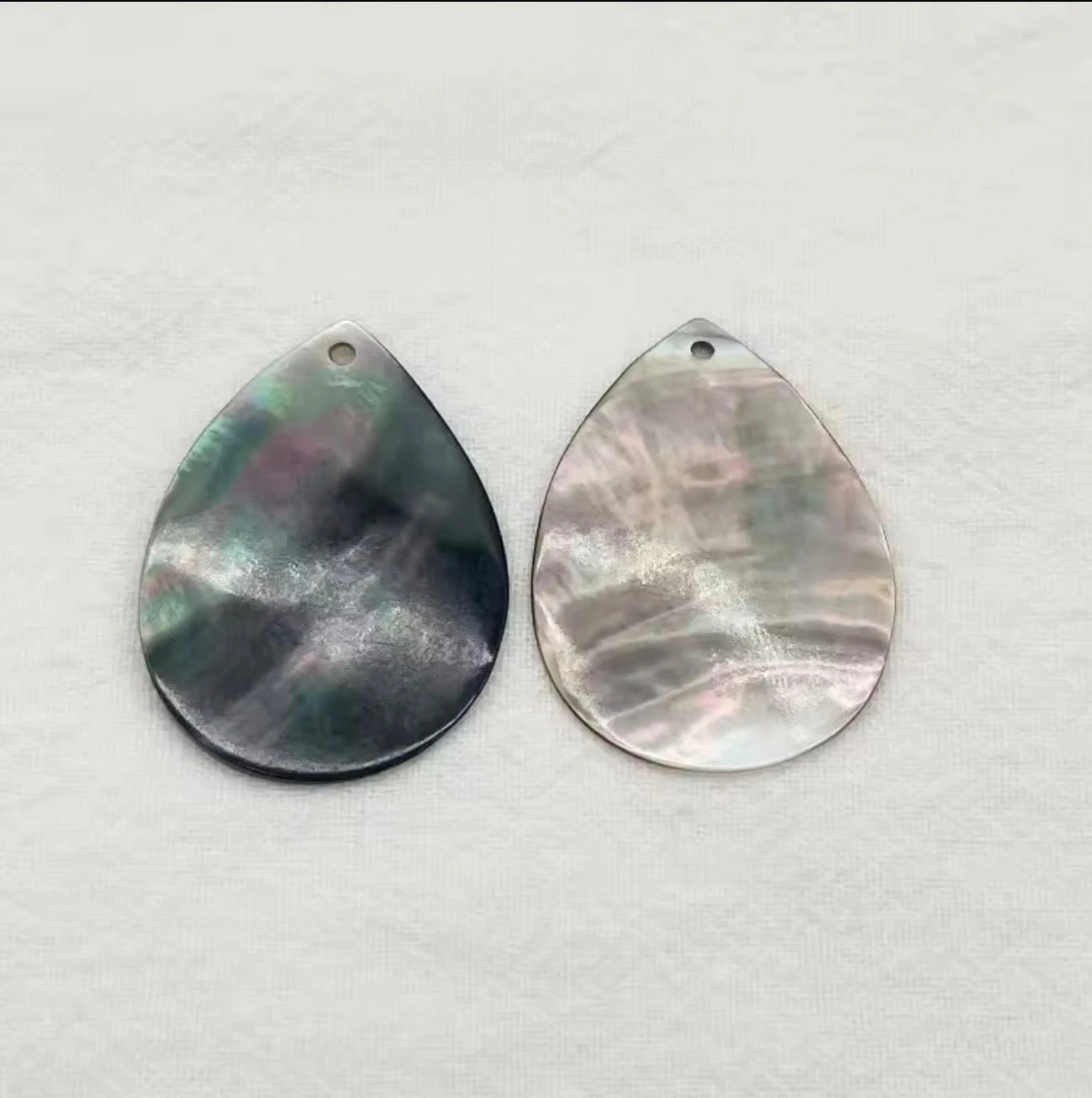 25*35mm Grey Shell teardrop shaped, with one hole, Resin Shell Gem (Sold in Pair) Resin Gems