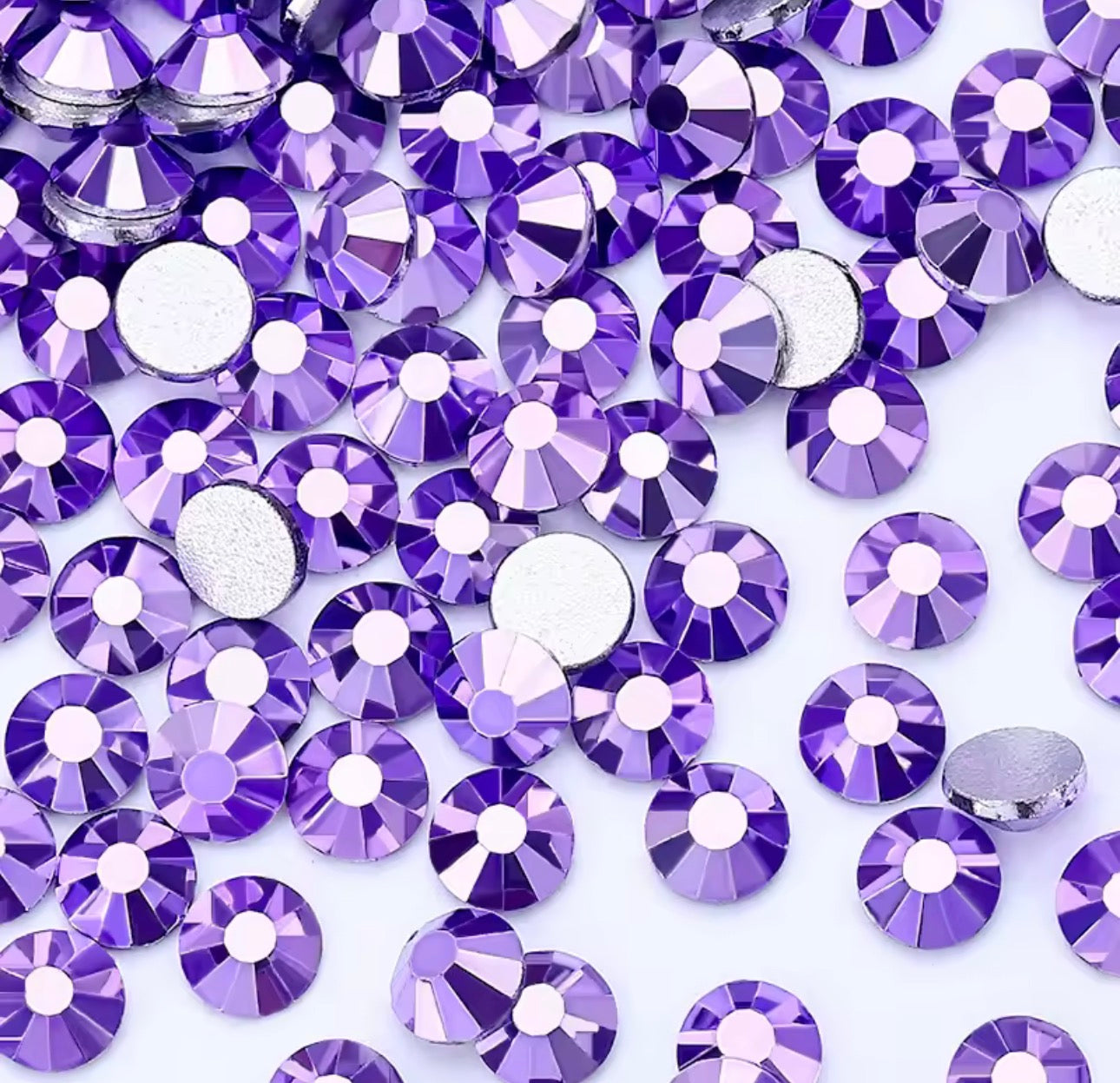 Ss30 Metallic Amethyst Violet Mini Rivoli, Glue on, Fancy Glass Gem (Sold in 5g) Fancy Glass Gems