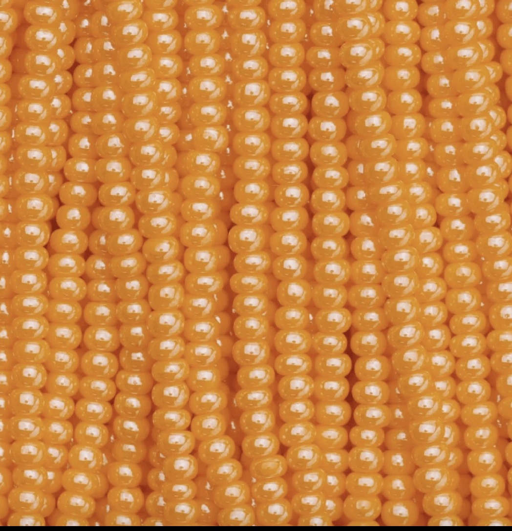 11/0 Light Orange Luster Opaque Preciosa Seed Bead *HANK* 11/0 Preciosa Seed Beads