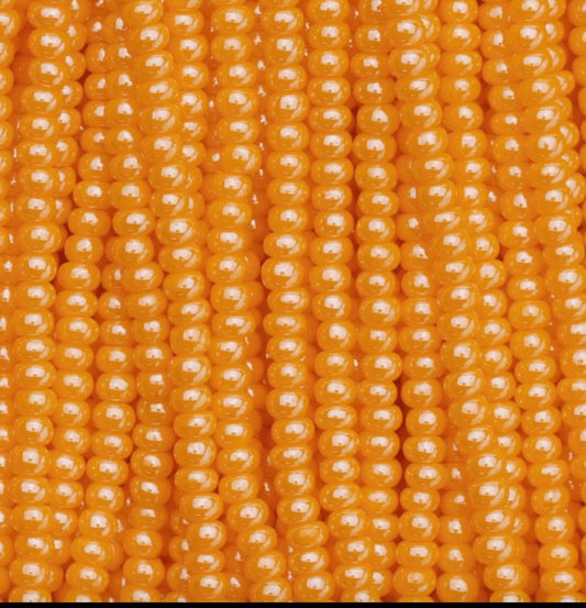 11/0 Light Orange Luster Opaque Preciosa Seed Bead *HANK* 11/0 Preciosa Seed Beads
