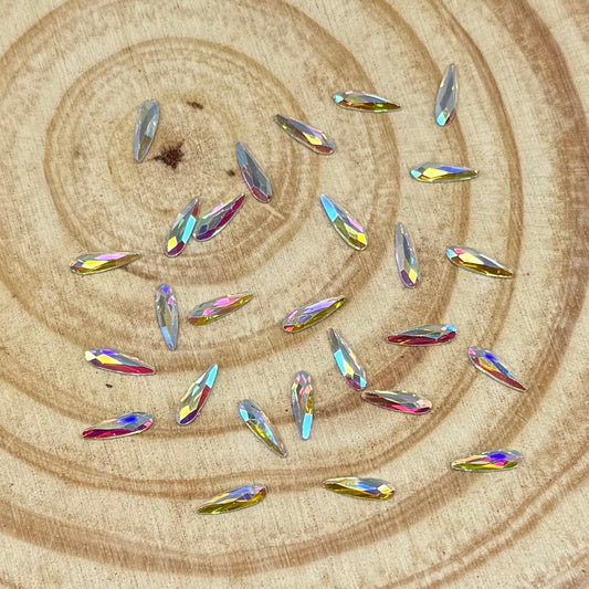 3*10mm AB Water Droplet, Glass Gem (Sold in Pair) Sundaylace Creations & Bling