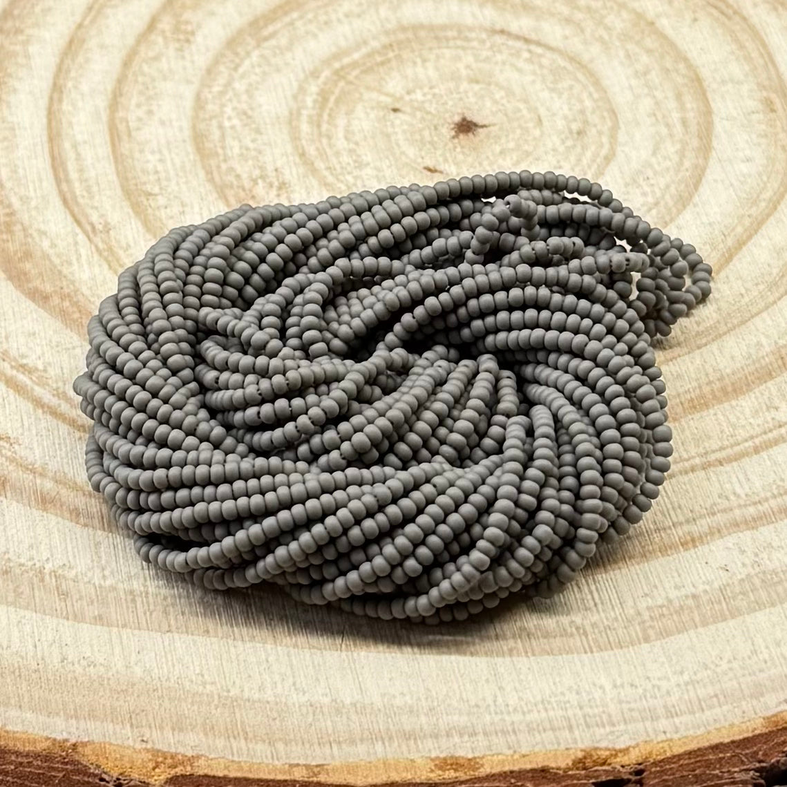 11/0 Grey Matte Preciosa Seed Beads *Hank 11SB105-M 11/0 Preciosa Seed Beads