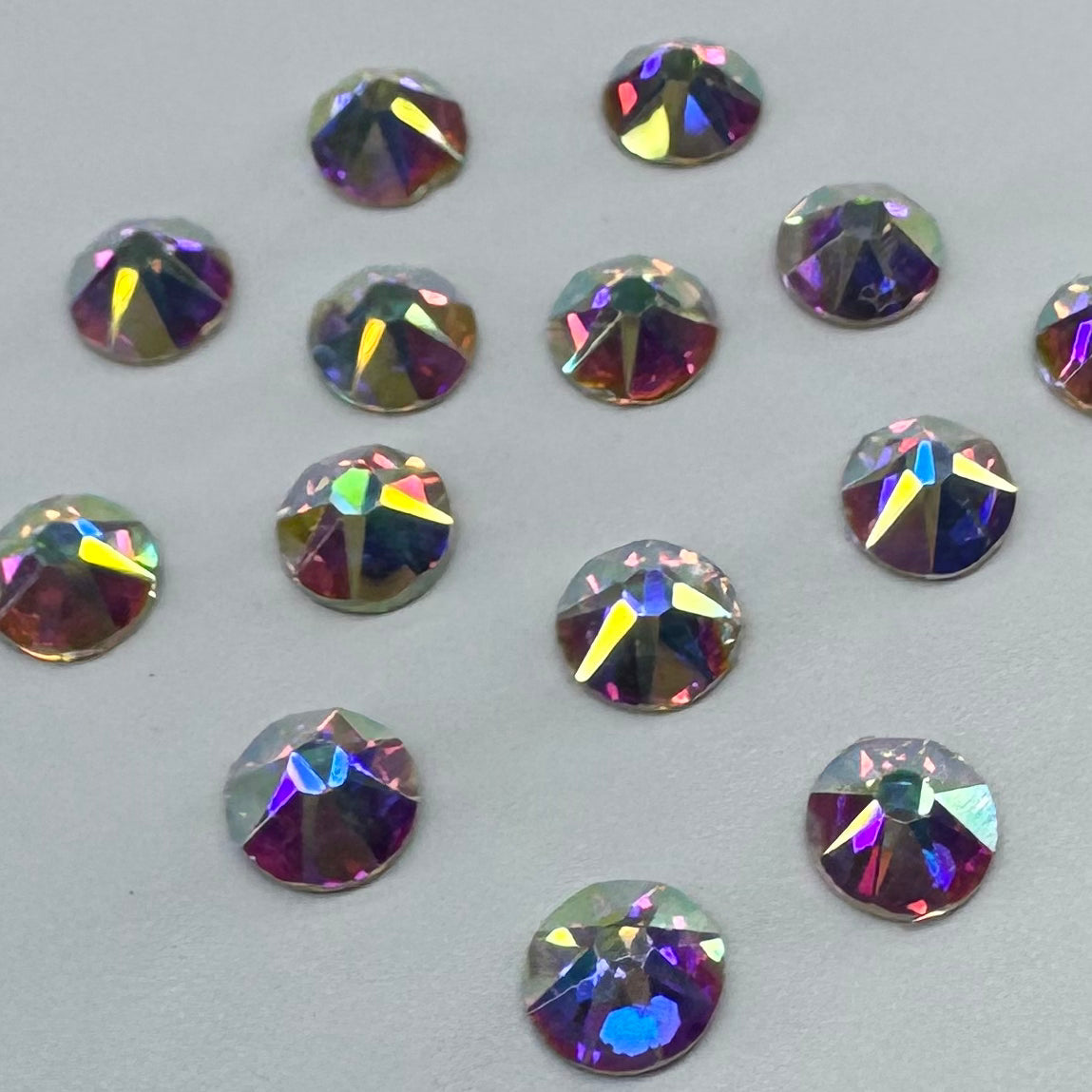 8mm AB Flat Top Strass Rivoli, Glass Gem (Sold in Pair) Sundaylace Creations & Bling