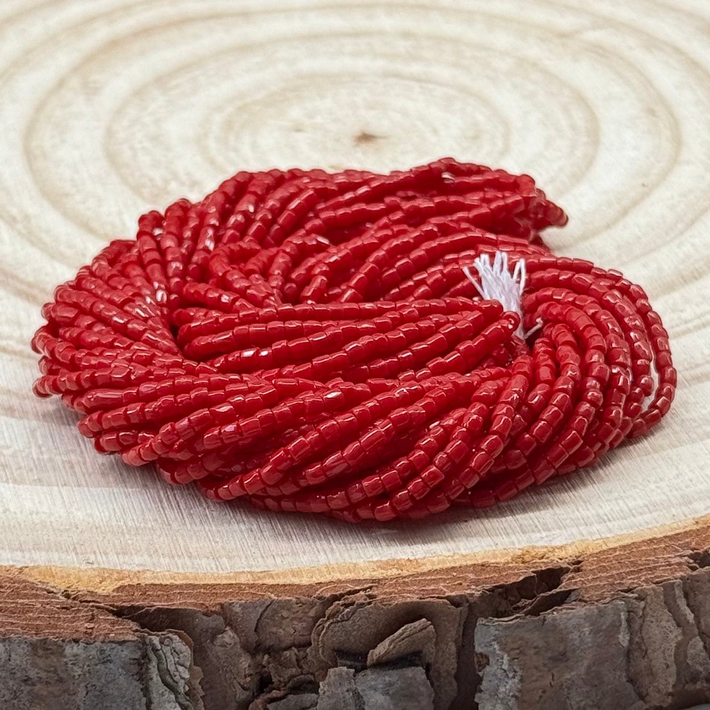 3 Cut 9/0 Beads Opaque Medium Red Loose or Hank Tri-Cut Beads Preciosa