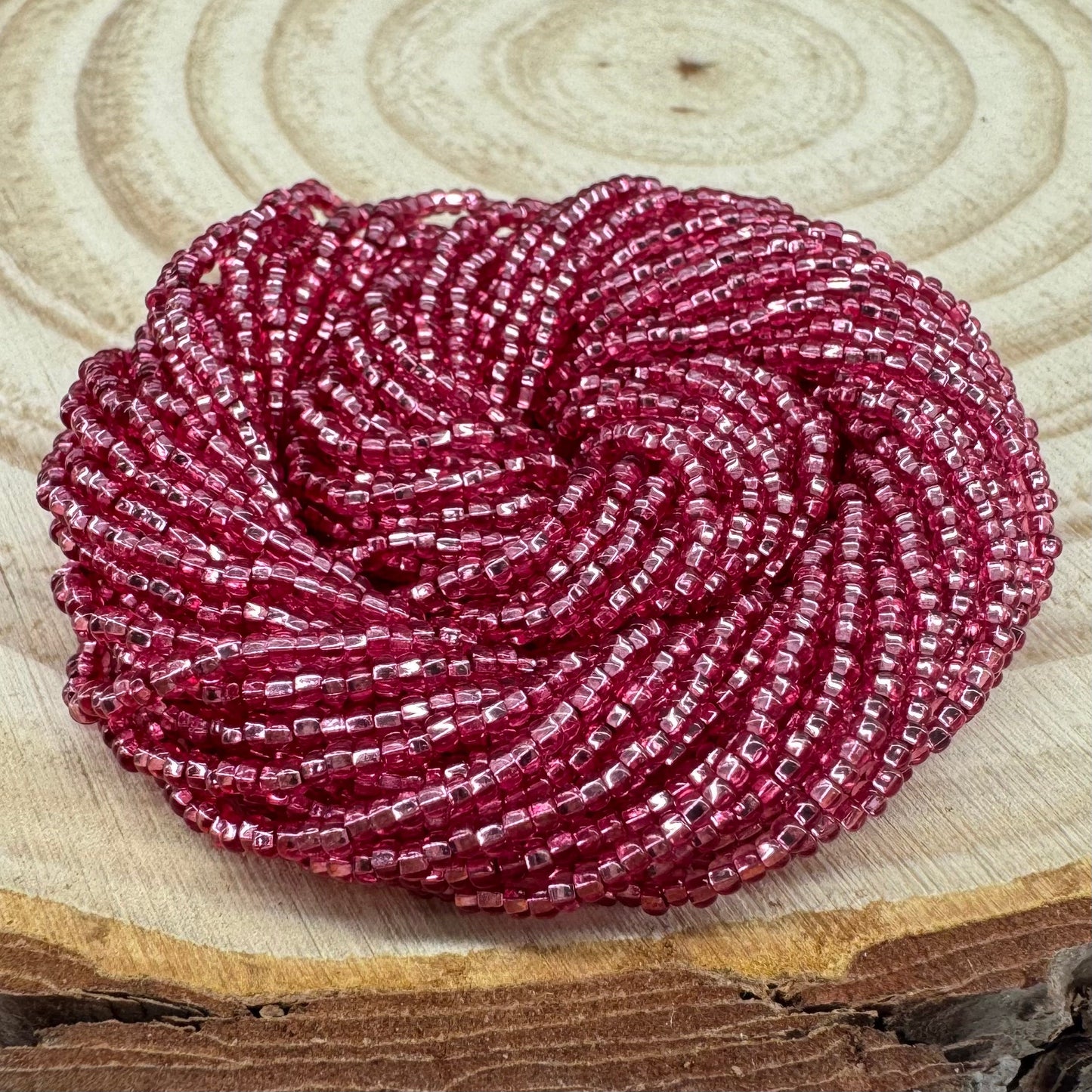 11/0 Ruby Silver Lined Dyed, Preciosa Seed Bead *Hank 11/0 Preciosa Seed Beads